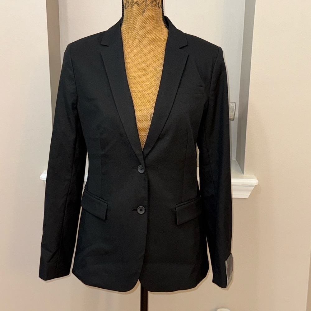 Banana Republic jacket womens 8 black business casual classic two button blazer - Picture 5 of 11